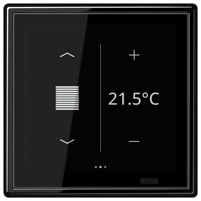 KNX room controller LS TOUCH with frame LS 990, LS range, black