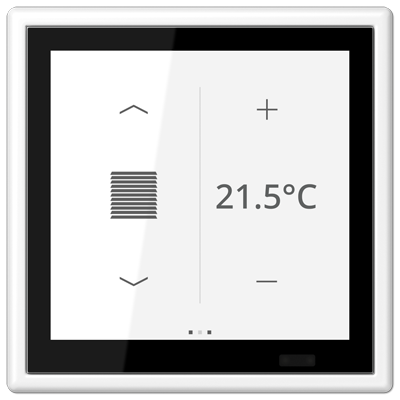 KNX room controller LS TOUCH with frame LS 990, LS range, matt snow white