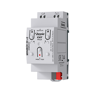 MINiBOX 20 v2. KNX multifunction actuator with KNX Secure - 2 outputs 16A