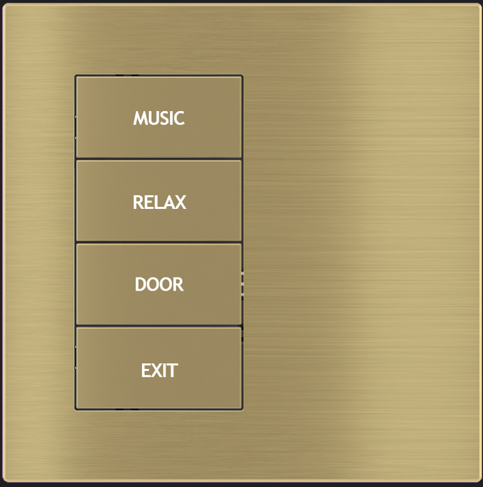 4-fold pushbutton (left) with backlit text/symbols and proximity sensor