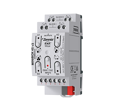 MINiBOX 45 v3. Fan coil controller with KNX Secure for 2-pipe unit / 5 inputs A/D