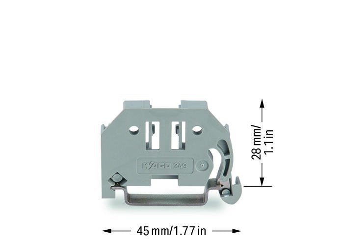 Screwless end stop; 6 mm wide