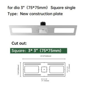 3 Inch Recessed Pre-mounting Plate Bracket for Square Lights