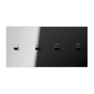 Centre plate with toggle lever "cube", 2 x 2 toggle levers, horizontal, LS 1912 range, chrome-GCR 12-250 E 22