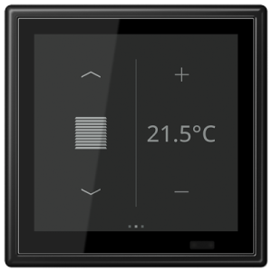 KNX room controller LS TOUCH with frame LS 990, LS range, matt graphite black