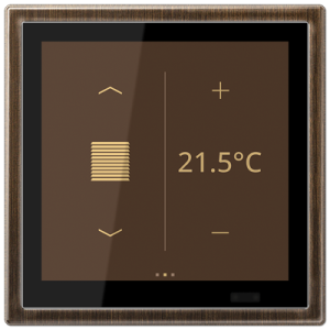 KNX room controller LS TOUCH with frame LS 990, LS range, antique brass