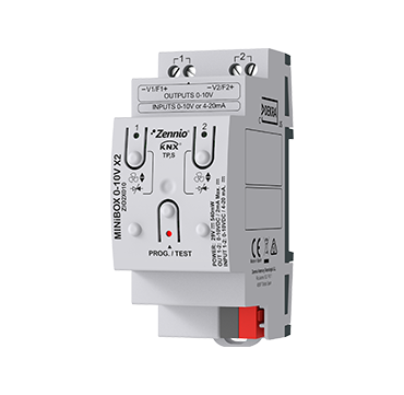 MINiBOX 0-10V X2. 2 fold 0-10V analog input/output multifunction module