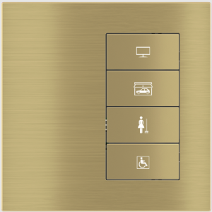 4-fold pushbutton (right) with backlit text/symbols and proximity sensor
