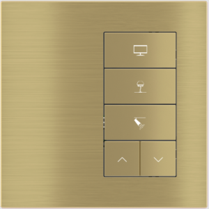 5-fold pushbutton with backlit text/symbols and proximity sensor (right-hand version)