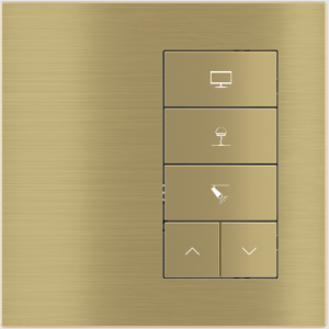 5-fold pushbutton with backlit text/symbols and proximity sensor (right-hand version)
