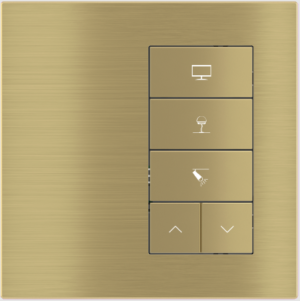5-fold pushbutton with backlit text/symbols and proximity sensor (right-hand version)