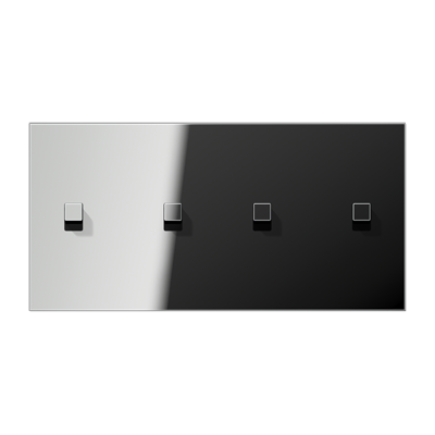Centre plate with toggle lever "cube", 2 x 2 toggle levers, horizontal, LS 1912 range, chrome-GCR 12-250 E 22