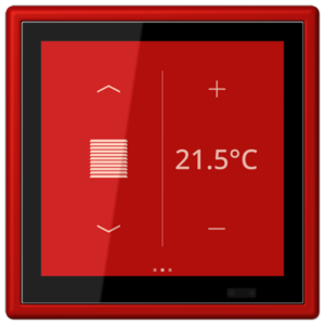 KNX room controller LS TOUCH with frame LS 990, LS range, rouge vermillon 31 (32090)