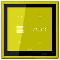 KNX room controller LS TOUCH with frame LS 990, LS range, vert olive vif (4320F)