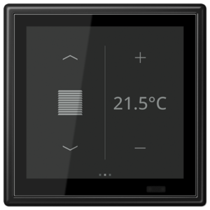 KNX room controller LS TOUCH with frame LS 990, LS range, matt graphite black