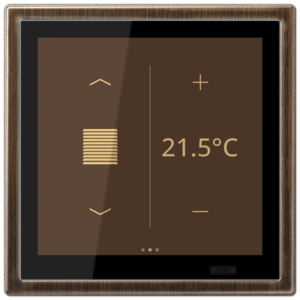 KNX room controller LS TOUCH with frame LS 990, LS range, antique brass