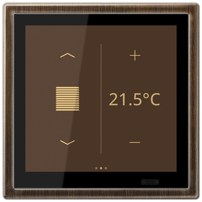KNX room controller LS TOUCH with frame LS 990, LS range, antique brass