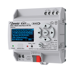 DALI BOX Interface 64 X2. KNX-DALI Interface for up to 64 ballasts per channel - 2 channels