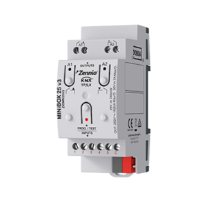 MINiBOX 25 v3. KNX multifunction actuator with KNX Secure - 2 outputs 16A / 5 inputs A/D