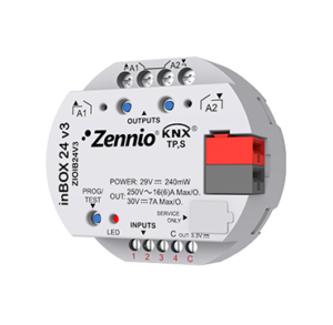 inBOX 24 v3. KNX multifunction actuator for flush mounting - 2 outputs 16A/4 inputs A/D