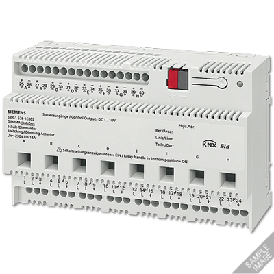 N 526E02 - KNX Switch/dimming actuator 8 x AC 230 V, 16 A, 1...10 V, UL standard