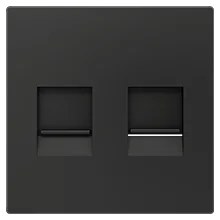 Zennio ZS55 Cover plate for RJ45 connector 55x55 mm, 2 inserts, Anthracite