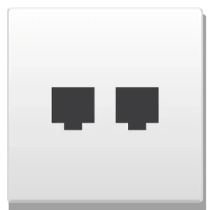 Zennio ZS55 Cover plate for RJ45 connector 55x55 mm, 2 inserts, Matt white
