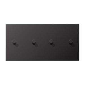 Centre plate with toggle lever "cone" 2-gang, 2 x 2 toggle levers, horizontal, LS 1912 range, dark