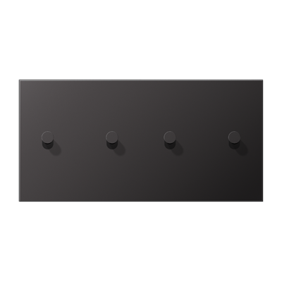 Centre plate with toggle lever "cone" 2-gang, 2 x 2 toggle levers, horizontal, LS 1912 range, dark