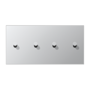 Centre plate with toggle lever "cone" 2-gang, 2 x 2 toggle levers, horizontal, LS 1912 range, aluminium