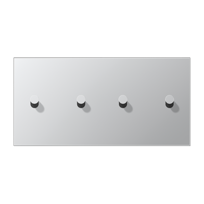 Centre plate with toggle lever "cone" 2-gang, 2 x 2 toggle levers, horizontal, LS 1912 range, aluminium