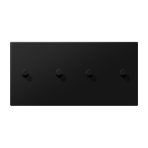 Centre plate with toggle lever "cone" 2-gang, 2 x 2 toggle levers, horizontal, LS 1912 range, matt graphite black