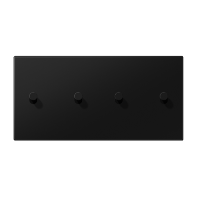 Centre plate with toggle lever "cone" 2-gang, 2 x 2 toggle levers, horizontal, LS 1912 range, matt graphite black