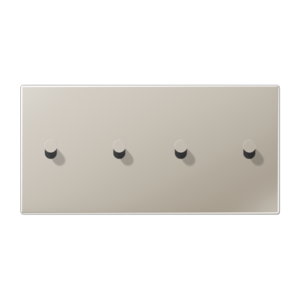 Centre plate with toggle lever "cone" 2-gang, 2 x 2 toggle levers, horizontal, LS 1912 range, stainless steel