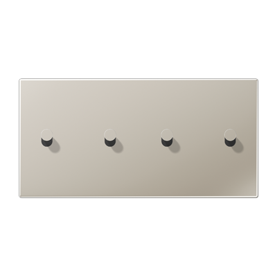 Centre plate with toggle lever "cone" 2-gang, 2 x 2 toggle levers, horizontal, LS 1912 range, stainless steel