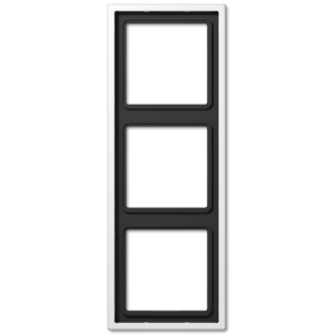 Frame 3-gang, LS 990, IP 44, stainless steel lacquered, white, vertical and horizontal installation