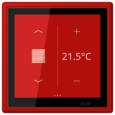 KNX room controller LS TOUCH with frame LS 990, Secure, thermoplastic lacquered, rouge vermillon 31 (32090)