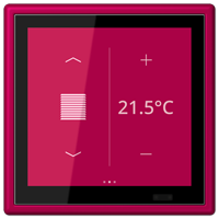 KNX room controller LS TOUCH with frame LS 990, Secure, thermoplastic lacquered, rouge rubia (32101)