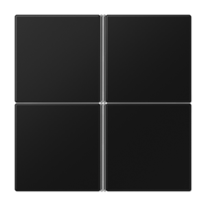 Cover kit 4-gang, F40, thermoplastic lacquered, LS range, matt graphite black
