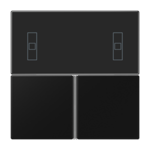 Cover kit 3-gang, F40 Room controller, thermoplastic lacquered, LS range, matt graphite black