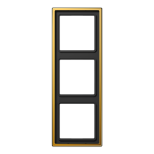 Frame 3-gang, LS 990, gold-plated, vertical and horizontal installation