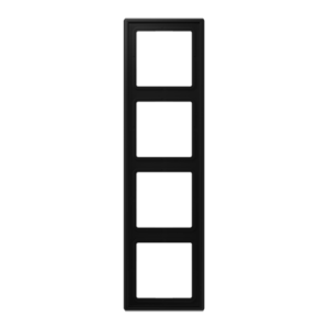 Frame 4-gang, LS 990, IP 44, duroplastic lacquered, matt graphite black, vertical and horizontal installation
