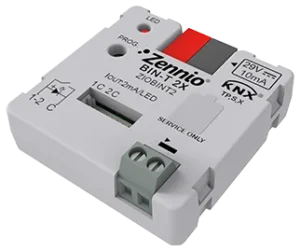 Zennio BIN-T 2X, Universal Interface 2 binary inputs/LED outputs and 1 temperature sensor input.