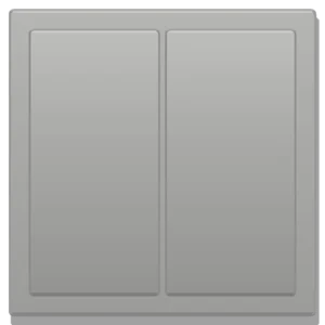 Zennio ZS70 Double Soft push button for 2 binary inputs 70x70 mm, Shutter icon, Silver
