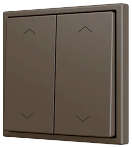 Zennio ZS70 Double Soft push button for 4 binary inputs 70x70 mm, Shutter icon, Mocha