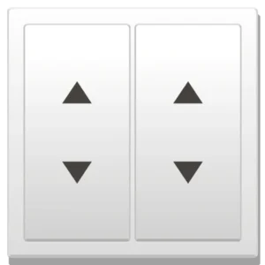 Zennio ZS70 Double Soft push button for 4 binary inputs 70x70 mm, Shutter icon, Matt white