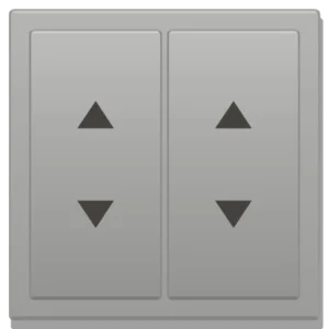 Zennio ZS70 Double Soft push button for 4 binary inputs 70x70 mm, Shutter icon, Silver