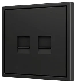 Zennio ZS70 Cover plate for RJ45 connector 70x70 mm, 2 inserts, Anthracite