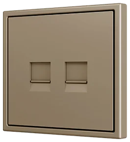 Zennio ZS70 Cover plate for RJ45 connector 70x70 mm, 2 inserts, Champagne