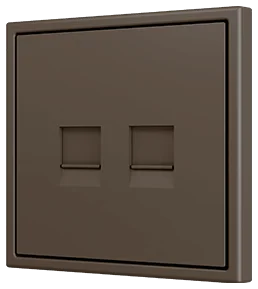 Zennio ZS70 Cover plate for RJ45 connector 70x70 mm, 2 inserts, Mocha
